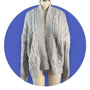 Gap Grey Chunky Cable Knit Cardigan
